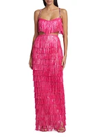 Sequin Fringe Two-Piece Skirt Set