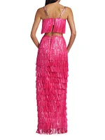 Sequin Fringe Two-Piece Skirt Set