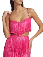 Sequin Fringe Two-Piece Skirt Set