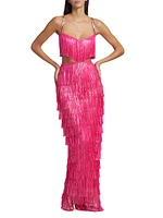 Sequin Fringe Two-Piece Skirt Set