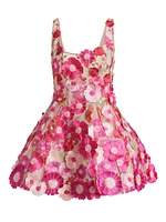 Jasmine Floral Appliqué Minidress