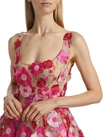 Jasmine Floral Appliqué Minidress