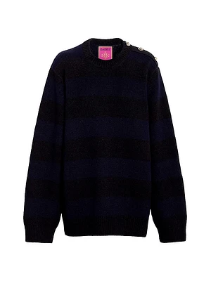 Striped Cashmere-Blend Sweater