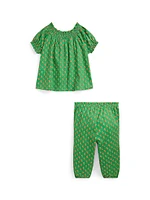 Baby Girl's Floral Top & Pants Set