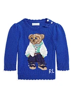 Baby Girl's Polo Bear Cotton Sweater