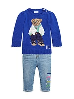 Baby Girl's Polo Bear Cotton Sweater