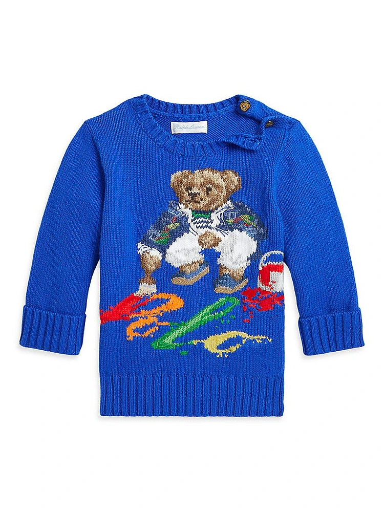 Baby Boy's Polo Bear Cotton Crewneck Sweater