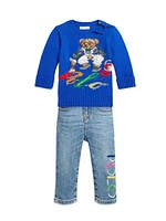 Baby Boy's Polo Bear Cotton Crewneck Sweater