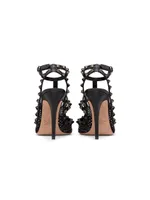 Rockstud Mesh Pumps with Crystals And Straps 100mm