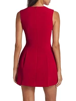 Pleated Crepe Minidress