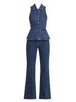 Two-Piece Denim Jumpsuit