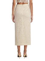 Corded Lace Midi-Skirt