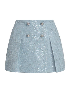 Sequined Bouclé Miniskirt