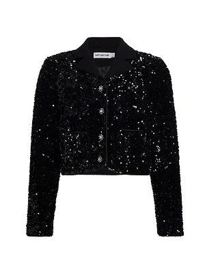 Sequined Crop Jacket