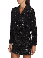 Sequined Crop Jacket