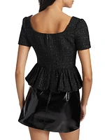 Bouclé Peplum Blouse