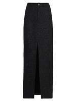 Bouclé Slit Maxi Skirt