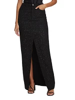 Bouclé Slit Maxi Skirt