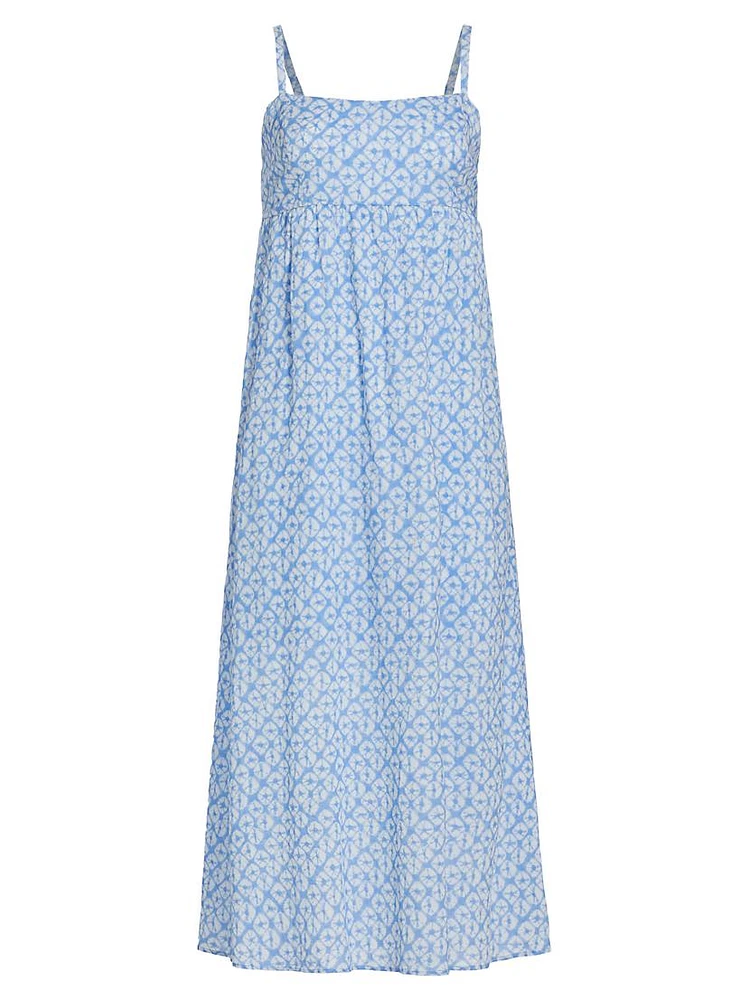 Flavia Printed Cotton Midi-Dress