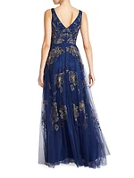 Jaylee Beaded Capelet Gown