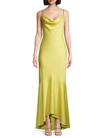 High-Low Satin Gown