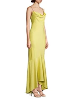 High-Low Satin Gown