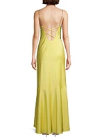 High-Low Satin Gown