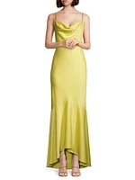 High-Low Satin Gown