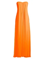 Strapless Chiffon Maxi Dress