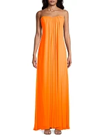 Strapless Chiffon Maxi Dress