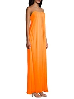 Strapless Chiffon Maxi Dress