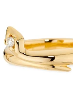 Wholeness Snake 18K Yellow Gold & 0.06 TCW Diamond Polished Bookend Band