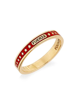 Strength 18K Yellow Gold & Enamel Thin Band Ring