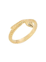 Wholeness Snake 18K Yellow Gold & 0.01 TCW Diamond Engraved Bookend Band