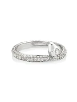 Wholeness Snake 18K White Gold & 1.17 TCW Diamond Pavé Bookend Band