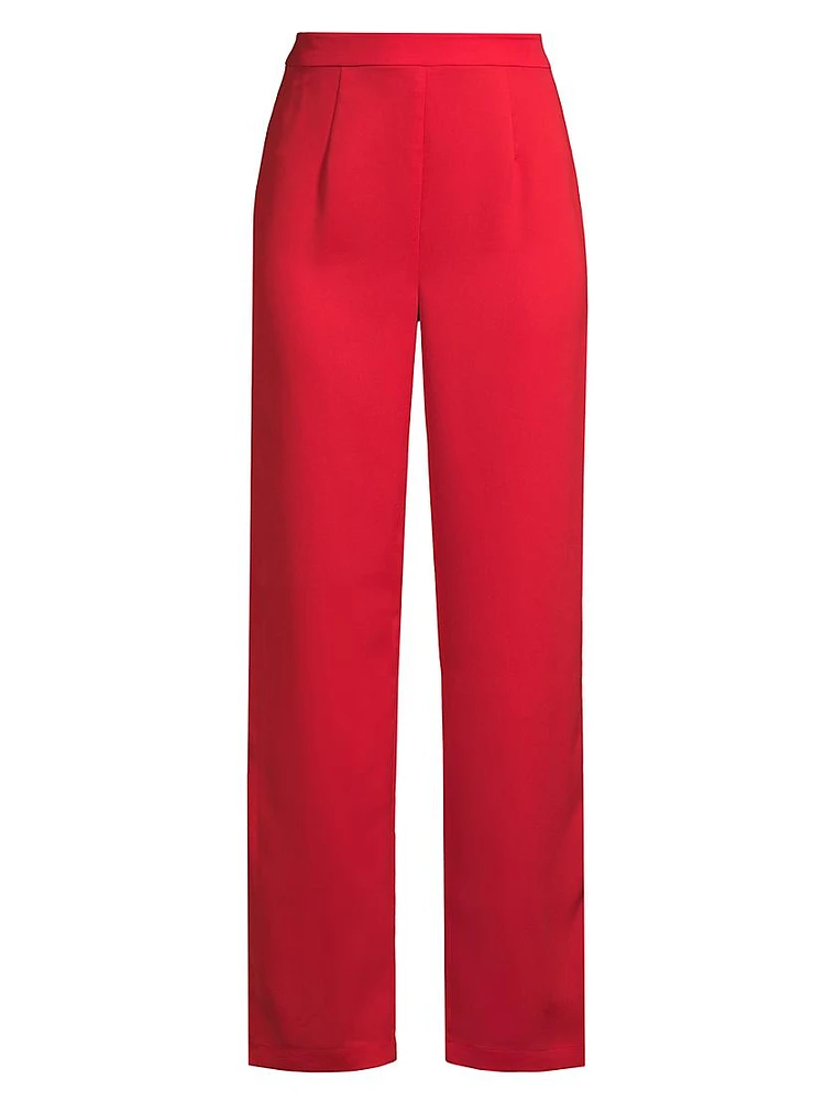 Crepe Wide-Leg Pants