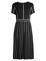 Contrast Striped Midi-Dress