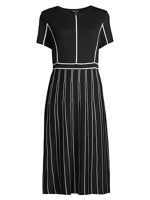 Contrast Striped Midi-Dress