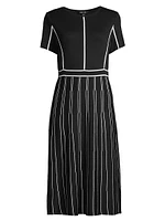 Contrast Striped Midi-Dress