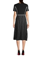 Contrast Striped Midi-Dress