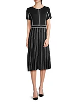 Contrast Striped Midi-Dress