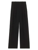 Double-Pleat Straight-Leg Pants