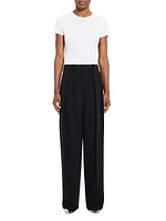 Double-Pleat Straight-Leg Pants