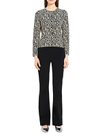 Animal-Print Jacquard Cotton Cardigan