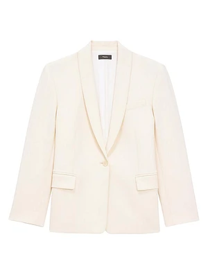 Crepe Shawl-Collar Blazer