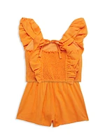 Little Girl's & Jocelyn Ruffle-Trim Top Shorts Set