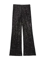 Girl's Liza Sequin-Embellished Flared Pants