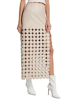 Kali Multi Circle Leather Maxi Skirt