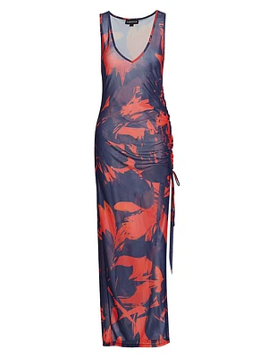 Hadyl Printed Mesh Maxi Dress