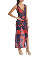 Hadyl Printed Mesh Maxi Dress